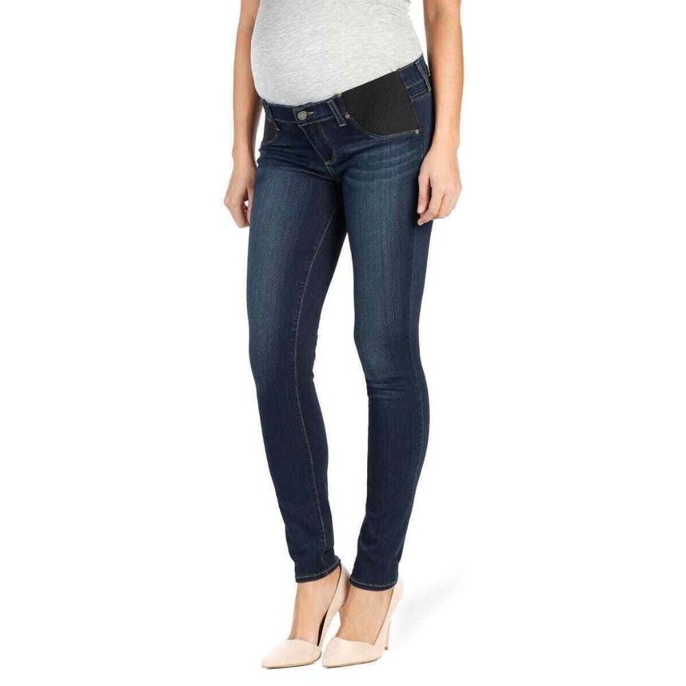 PAIGE maternity jeans verdugo skinny stretch elastic panels dark wash blue 29